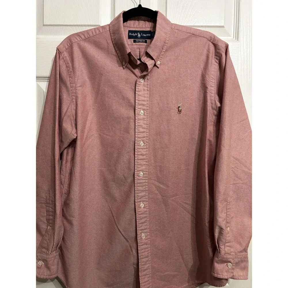 Polo Ralph Lauren Classic Fit Mens 16 Long Sleeve Shirt Flesh Pony Oxford Preppy